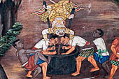 Detail from a mural painting with a 'Ramakien' motif - Thai version of the Indian Ramayana - from the temple complex of the Emerald Buddha, Bangkok (late 18th century) 